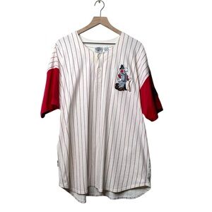 90s Vintage Sylvester Looney Tunes All Start Baseball Jersey T-Shirt Striped Tee
